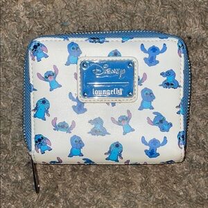 Disney Loungefly Blue Black Vegan Leather Wallet